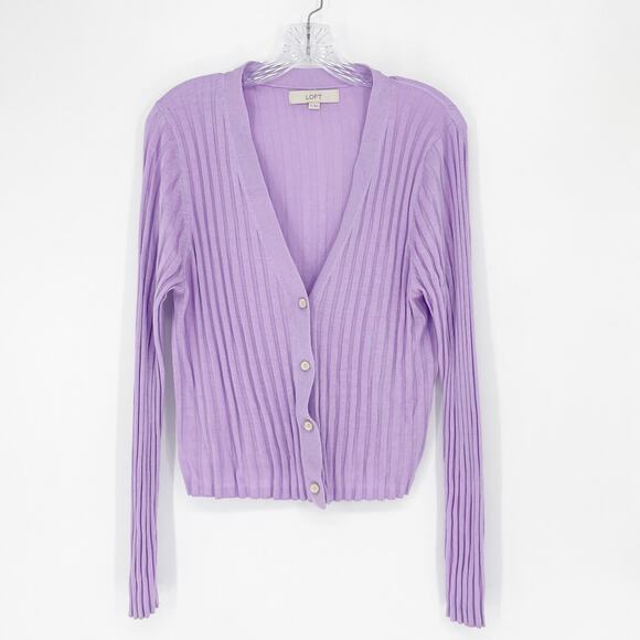 Loft Button-Up Rib Cardigan Size XL - Picture 1 of 6